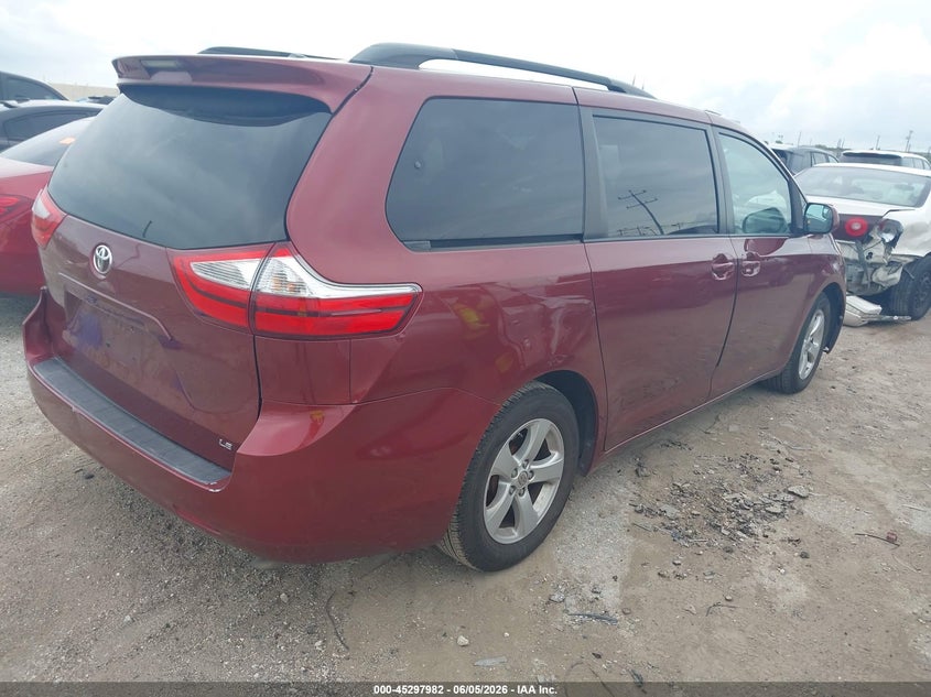 2015 Toyota Sienna VIN 5TDKK3DC8FS619637 IAAI salvage auction — LEFT SIDE, Salvage (Texas), sold $3,400 on 2026-07-29 (photo 4)