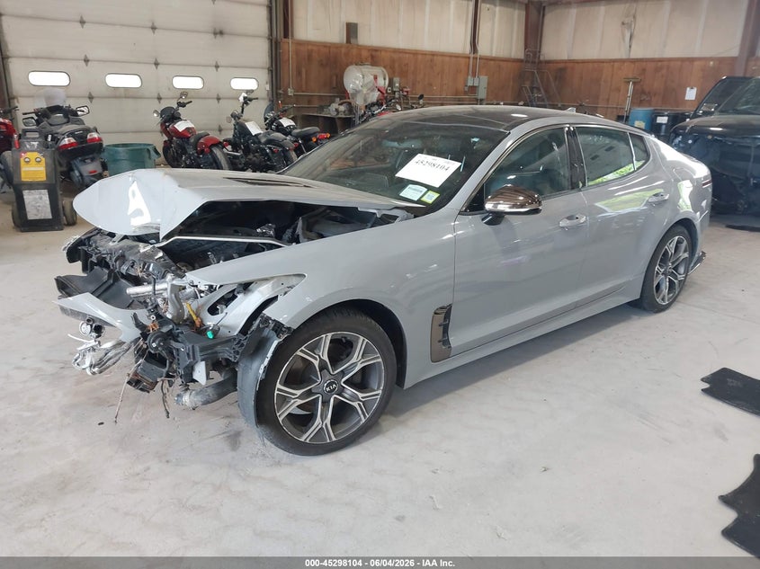 2021 Kia Stinger VIN KNAE15LA5M6094106 IAAI salvage auction — FRONT END, Salvage Title, sold $1,350 on 2026-07-15 (photo 2)