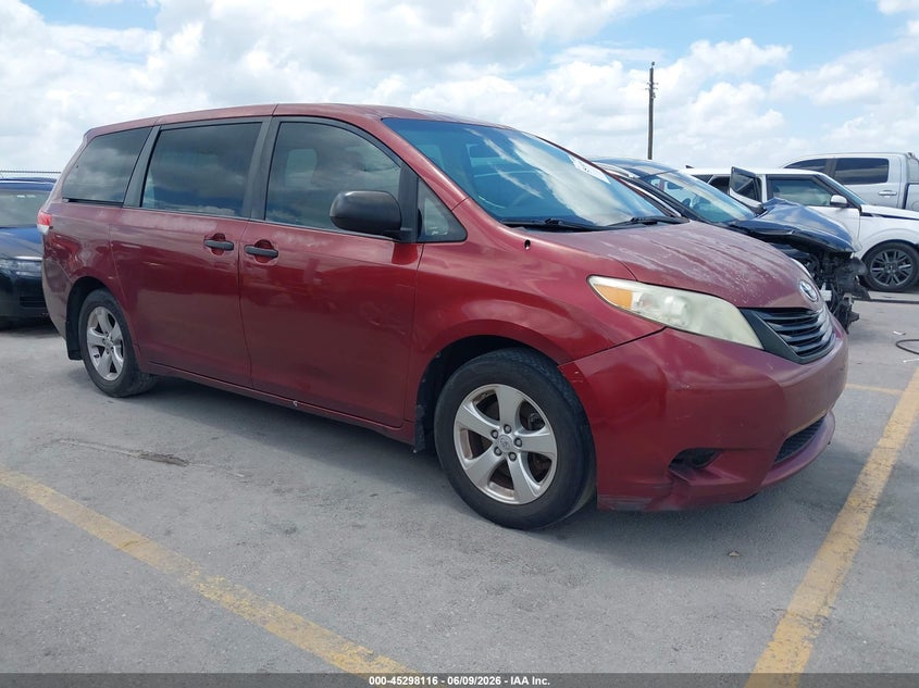 2011 Toyota Sienna VIN 5TDZK3DC8BS132740 IAAI salvage auction — REPOSSESSION, Nrc Lienholder Repossession Paperwork (Texas), sold $1,575 on 2026-07-24 (photo 1)