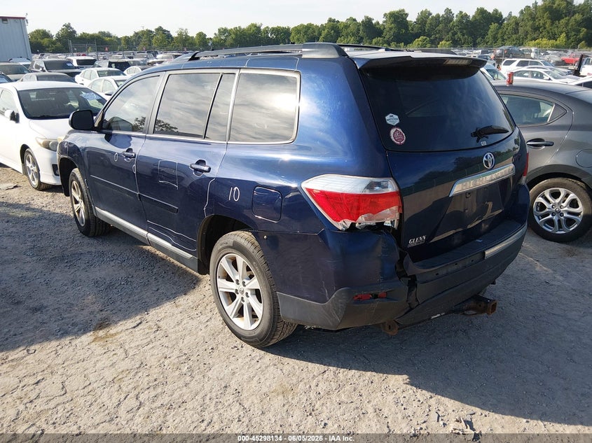 2012 Toyota Highlander VIN 5TDZK3EH6CS087129 IAAI salvage auction — FRONT END, Salvage Title, sold $3,100 on 2026-07-10 (photo 3)