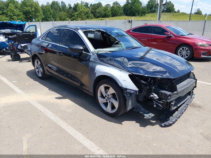 2023 Audi A3 VIN WAUAUDGY8PA084372 IAAI salvage auction — FRONT END, Salvage Title, sold $4,500 on 2026-07-24 (photo 1)