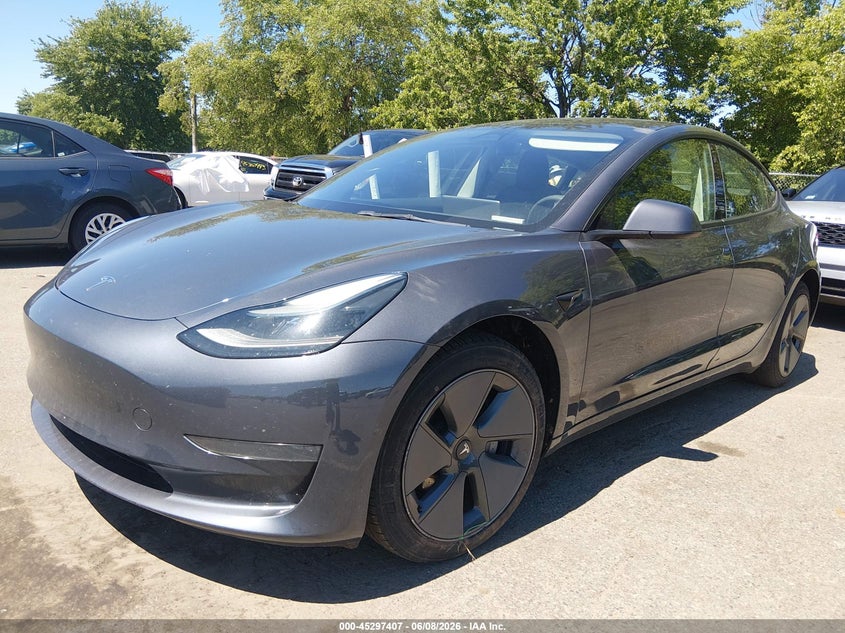 2023 Tesla Model 3 VIN 5YJ3E1EA2PF469351 IAAI salvage auction — RIGHT SIDE, Salvage (New Jersey), sold $9,700 on 2026-07-16 (photo 2)
