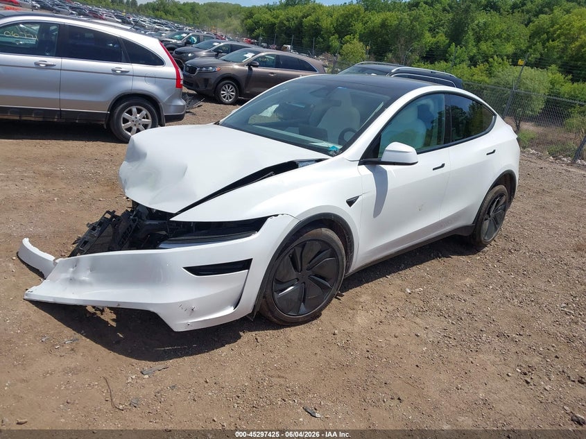 2026 Tesla Model y VIN 7SAYGDEE9TF358636 IAAI salvage auction — FRONT END, Salvage Title, sold $13,600 on 2026-07-23 (photo 2)