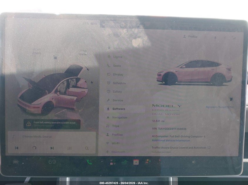 2026 Tesla Model y VIN 7SAYGDEE9TF358636 IAAI salvage auction — FRONT END, Salvage Title, sold $13,600 on 2026-07-23 (photo 7)