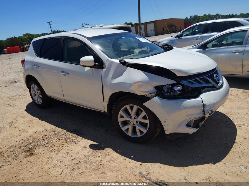 2012 Nissan Murano VIN JN8AZ1MUXCW109746 IAAI salvage auction — RIGHT FRONT, Salvage Title, sold $300 on 2026-07-09 (photo 1)
