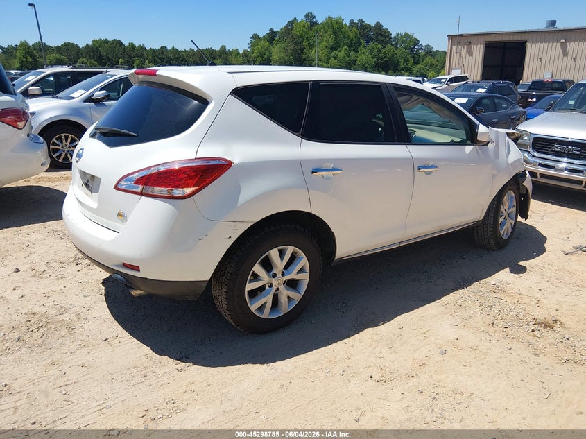 2012 Nissan Murano VIN JN8AZ1MUXCW109746 IAAI salvage auction — RIGHT FRONT, Salvage Title, sold $300 on 2026-07-09 (photo 4)