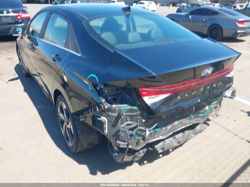 2023 Hyundai Elantra VIN KMHLN4AJXPU080743 IAAI salvage auction — REAR END, Salvage Title, sold $7,500 on 2026-07-08 (photo 3)