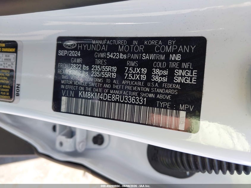 2024 Hyundai Ioniq 5 VIN KM8KM4DE8RU336331 IAAI salvage auction — FRONT END, Salvage Title, sold $9,475 on 2026-07-17 (photo 9)