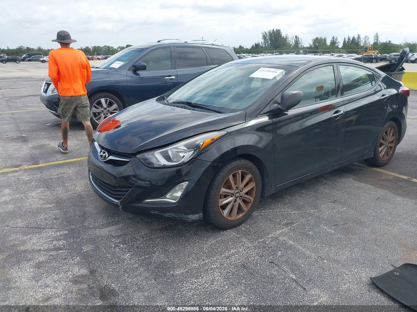 2014 Hyundai Elantra VIN KMHDH4AE5EU041621 IAAI salvage auction — THEFT, Salvage Title, sold $950 on 2026-07-16 (photo 2)