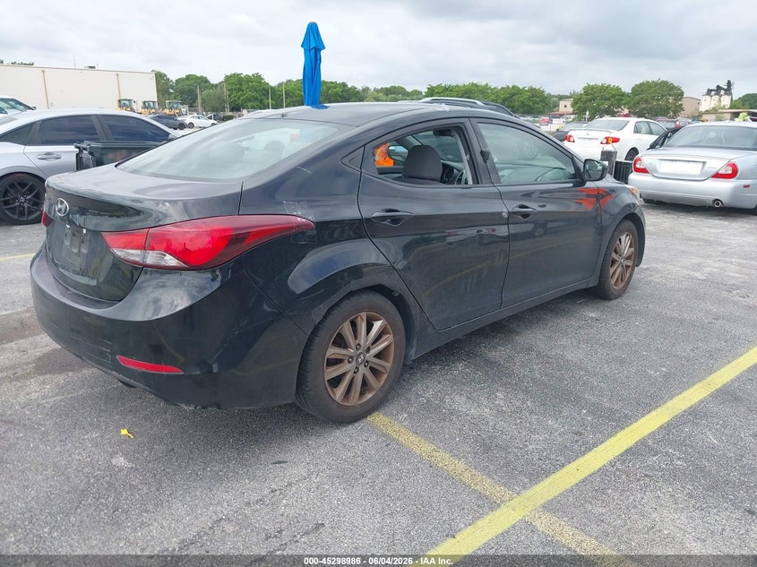 2014 Hyundai Elantra VIN KMHDH4AE5EU041621 IAAI salvage auction — THEFT, Salvage Title, sold $950 on 2026-07-16 (photo 4)