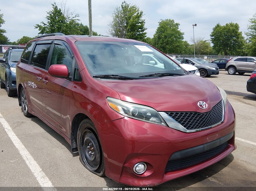 2017 Toyota Sienna VIN 5TDXZ3DC5HS828967 IAAI salvage auction — LEFT SIDE, Salvage (New Jersey), sold $6,150 on 2026-07-27 (photo 1)