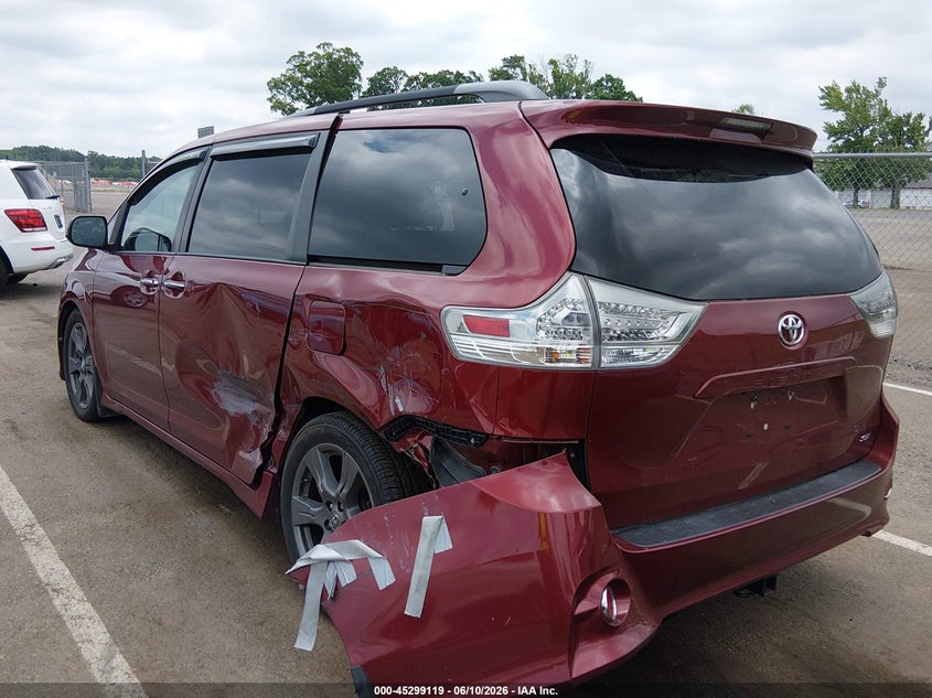 2017 Toyota Sienna VIN 5TDXZ3DC5HS828967 IAAI salvage auction — LEFT SIDE, Salvage (New Jersey), sold $6,150 on 2026-07-27 (photo 3)