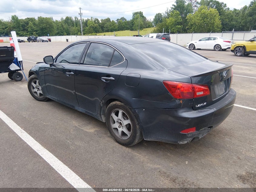 2006 Lexus Is 250 VIN JTHCK262265007652 IAAI salvage auction — FRONT END, Nrc Lienholder Repossession Paperwork (Mississippi), sold $400 on 2026-07-30 (photo 3)