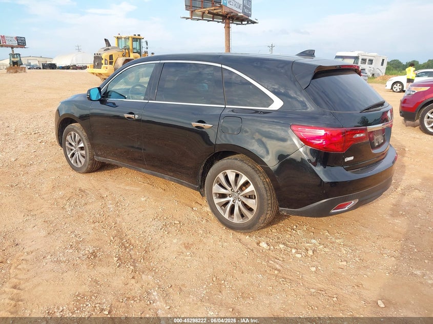 2015 Acura Mdx VIN 5FRYD4H43FB006776 IAAI salvage auction — HAIL, Salvage Title, sold $2,450 on 2026-08-03 (photo 3)