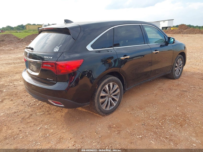 2015 Acura Mdx VIN 5FRYD4H43FB006776 IAAI salvage auction — HAIL, Salvage Title, sold $2,450 on 2026-08-03 (photo 4)
