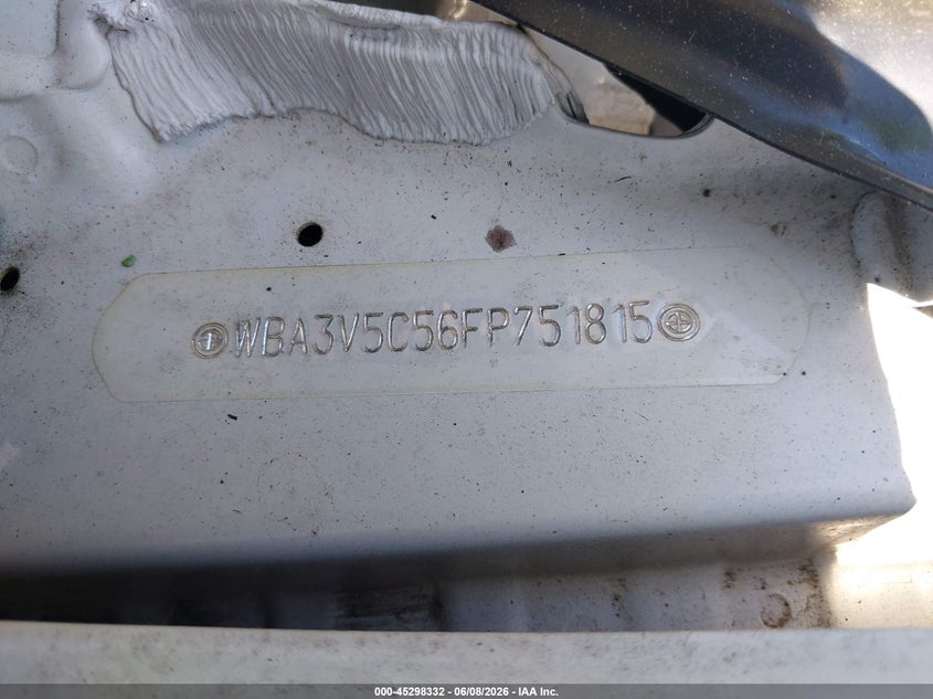 2015 BMW 4er VIN WBA3V5C56FP751815 IAAI salvage auction — LEFT SIDE, Wait Title, sold $2,150 on 2026-08-05 (photo 9)