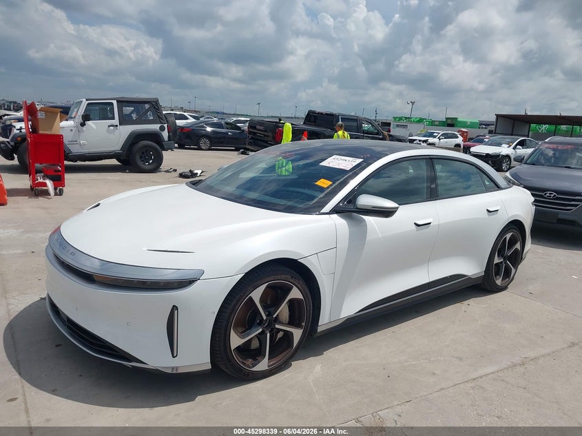 2023 Lucid Air VIN 50EA1GBA8PA005978 IAAI salvage auction — RIGHT SIDE, Salvage Title, sold $3,250 on 2026-08-21 (photo 2)