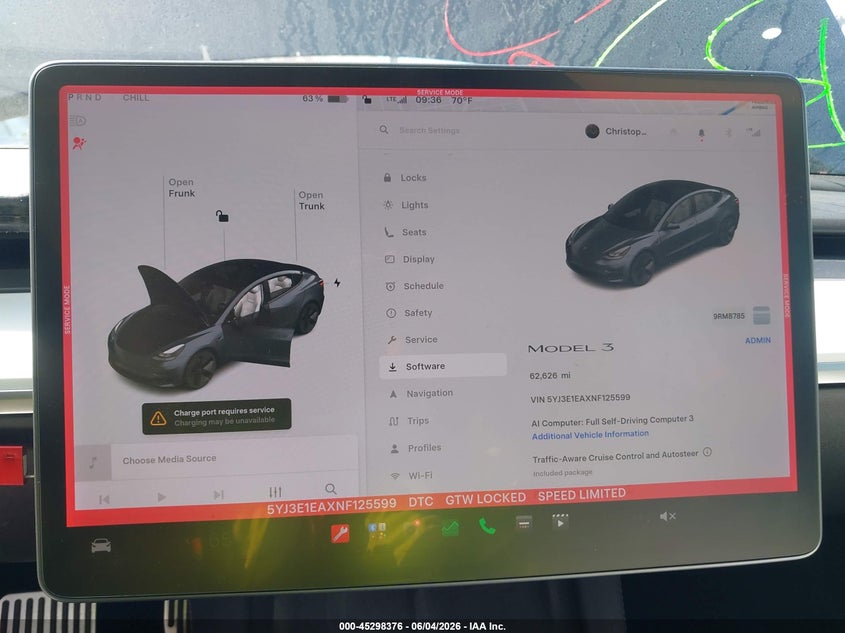 2022 Tesla Model 3 VIN 5YJ3E1EAXNF125599 IAAI salvage auction — REAR END, Salvage Title, sold $7,400 on 2026-07-13 (photo 7)