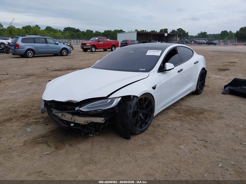 2021 Tesla Model s VIN 5YJSA1E56MF435452 IAAI salvage auction — FRONT END, Salvage Title, sold $8,500 on 2026-07-09 (photo 2)