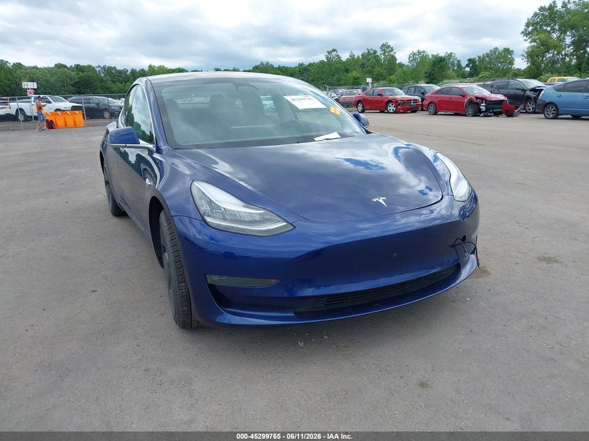 2019 Tesla Model 3 VIN 5YJ3E1EA3KF299526 IAAI salvage auction — RIGHT FRONT, Salvage Title, sold $3,950 on 2026-07-28 (photo 1)