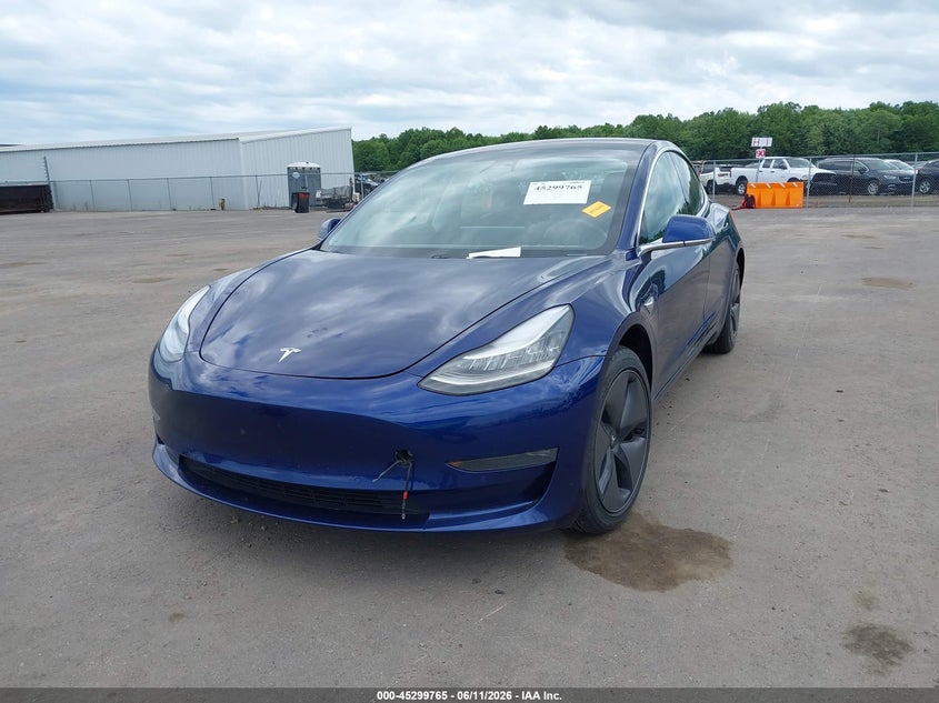 2019 Tesla Model 3 VIN 5YJ3E1EA3KF299526 IAAI salvage auction — RIGHT FRONT, Salvage Title, sold $3,950 on 2026-07-28 (photo 2)