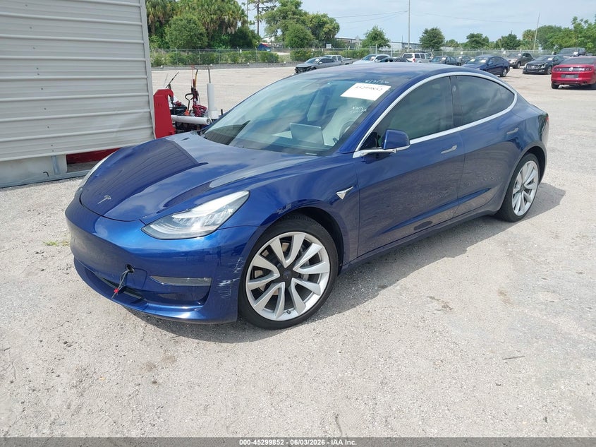 2018 Tesla Model 3 VIN 5YJ3E1EA3JF178171 IAAI salvage auction — FRONT & REAR, Salvage Title, sold $7,450 on 2026-07-09 (photo 2)