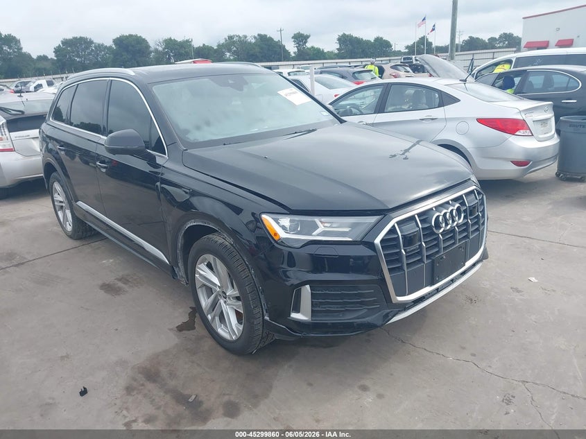 2021 Audi Q7 VIN WA1LJAF73MD020904 IAAI salvage auction — WATER/FLOOD, Salvage Title, sold $1,050 on 2026-07-21 (photo 1)