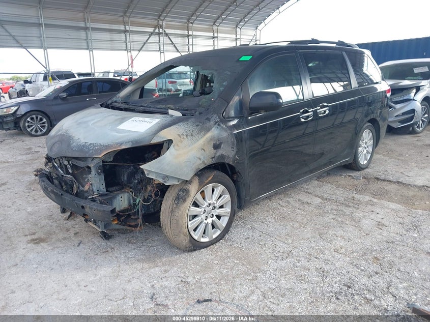 2011 Toyota Sienna VIN 5TDDK3DC5BS019371 IAAI salvage auction — ENGINE BURN, Salvage (Texas), sold $1,150 on 2026-07-13 (photo 2)