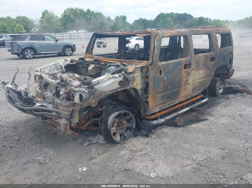 2004 Hummer H2 VIN 5GRGN23U24H113464 IAAI salvage auction — TOTAL BURN, Parts Only (Arkansas), sold $75 on 2026-07-29 (photo 2)
