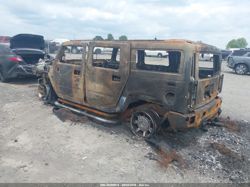 2004 Hummer H2 VIN 5GRGN23U24H113464 IAAI salvage auction — TOTAL BURN, Parts Only (Arkansas), sold $75 on 2026-07-29 (photo 3)