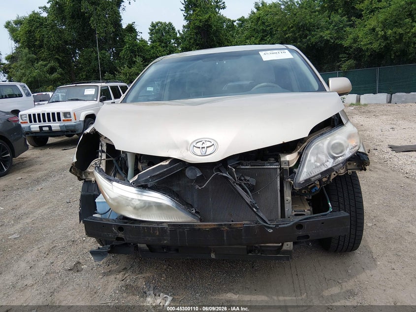 2013 Toyota Sienna VIN 5TDKK3DC8DS334997 IAAI salvage auction — FRONT END, Salvage Title, sold $1,250 on 2026-07-09 (photo 6)