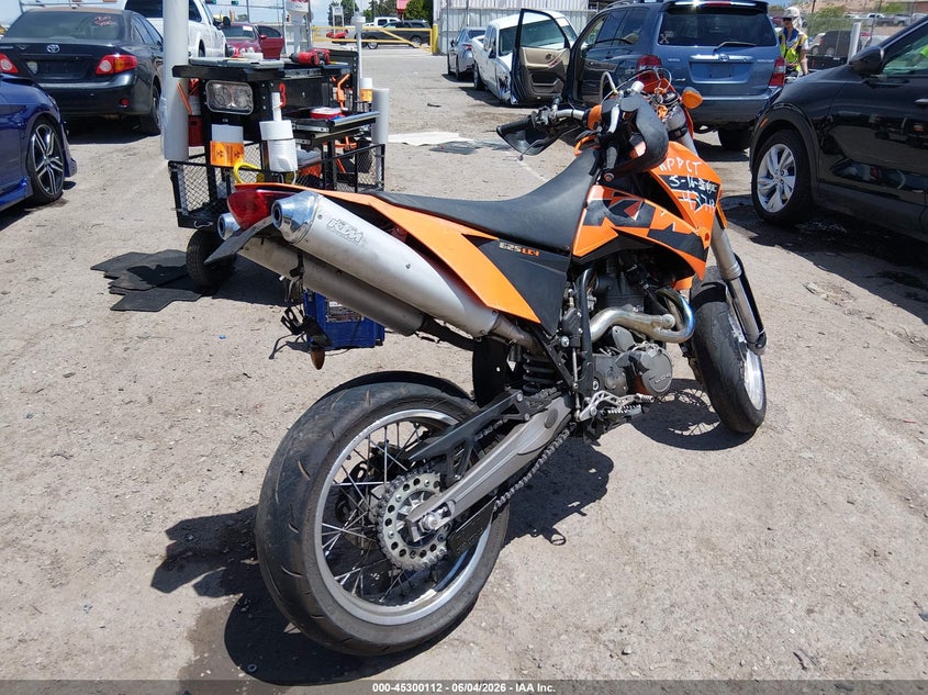 2006 Ktm 625 VIN VBKEXN4056M700718 IAAI salvage auction — ROLLOVER, Salvage (New Mexico), sold $950 on 2026-07-07 (photo 4)
