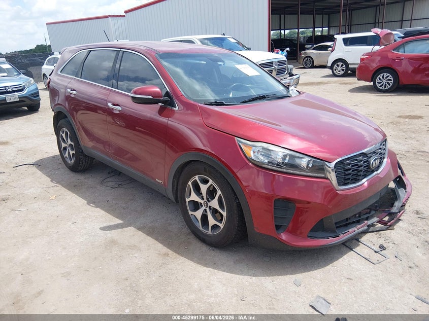 2020 Kia Sorento VIN 5XYPGDA53LG614986 IAAI salvage auction — FRONT & REAR, Salvage Title, sold $1,325 on 2026-07-28 (photo 1)