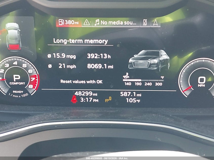 2021 Audi A6 VIN WAUL2AF26MN104648 IAAI salvage auction — FRONT END, Original (Texas), sold $14,600 on 2026-07-31 (photo 7)