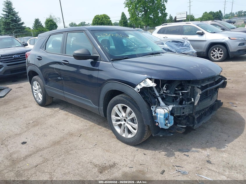 2021 Chevrolet Trailblazer VIN KL79MMS22MB100156 IAAI salvage auction — FRONT END, Salvage Title, sold $1,800 on 2026-07-09 (photo 1)