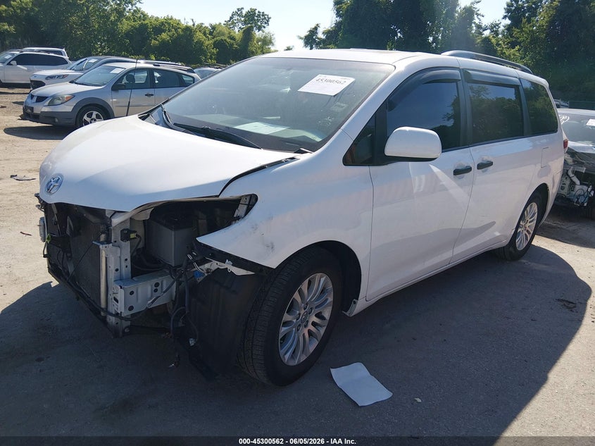 2014 Toyota Sienna VIN 5TDYK3DC7ES516346 IAAI salvage auction — FRONT END, Salvage Title, sold $2,100 on 2026-08-01 (photo 2)