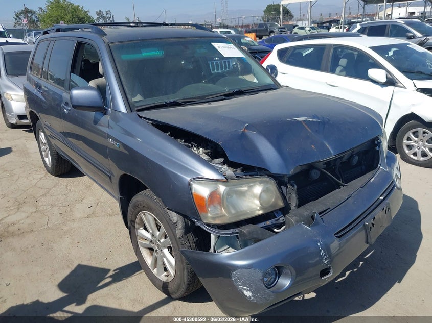 2007 Toyota Highlander hybrid VIN JTEEW21A770043487 IAAI salvage auction — NORMAL WEAR, Salvage (California), sold $825 on 2026-07-08 (photo 1)