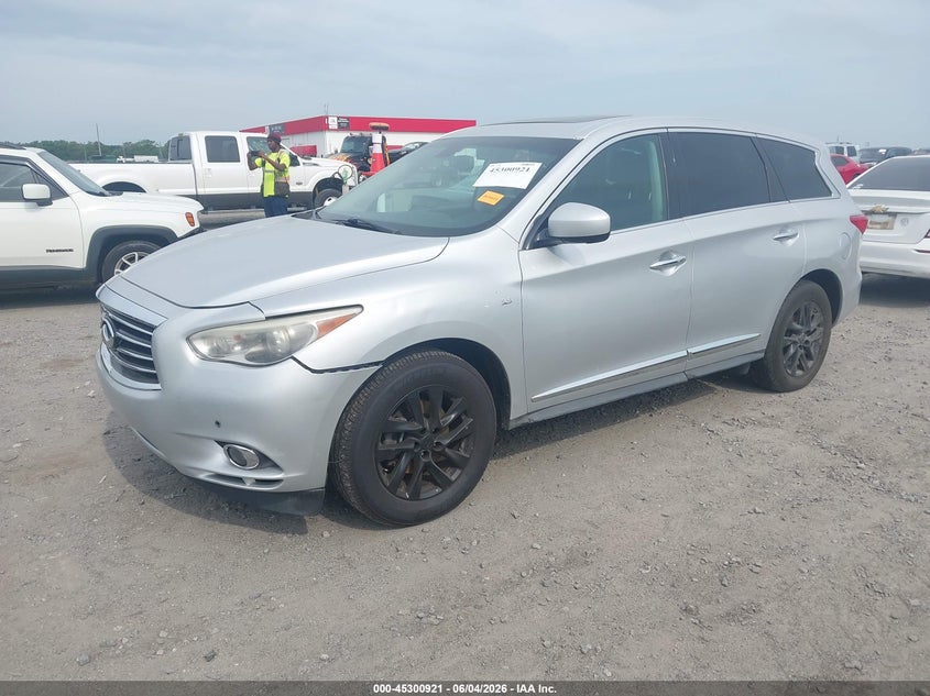 2014 Infiniti Qx60 VIN 5N1AL0MN4EC504392 IAAI salvage auction — NORMAL WEAR, Clear (Arkansas), sold $750 on 2026-07-17 (photo 2)