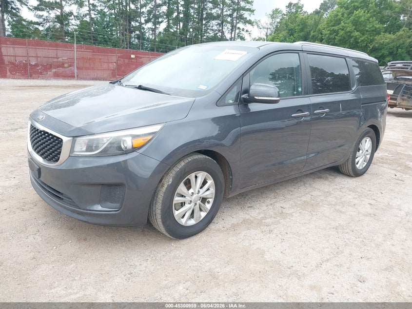 2016 Kia SEDONA VIN KNDMB5C17G6204248 IAAI salvage auction — RIGHT SIDE, Salvage Title, sold $1,450 on 2026-07-16 (photo 2)