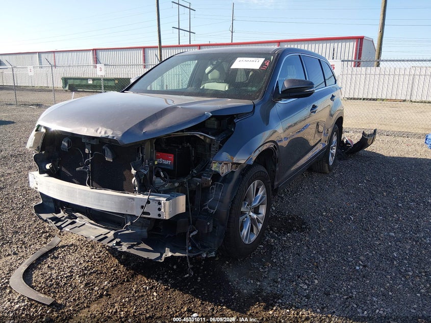 2016 Toyota Highlander VIN 5TDZKRFH2GS186229 IAAI salvage auction — FRONT END, Salvage Title, sold $6,250 on 2026-07-15 (photo 2)