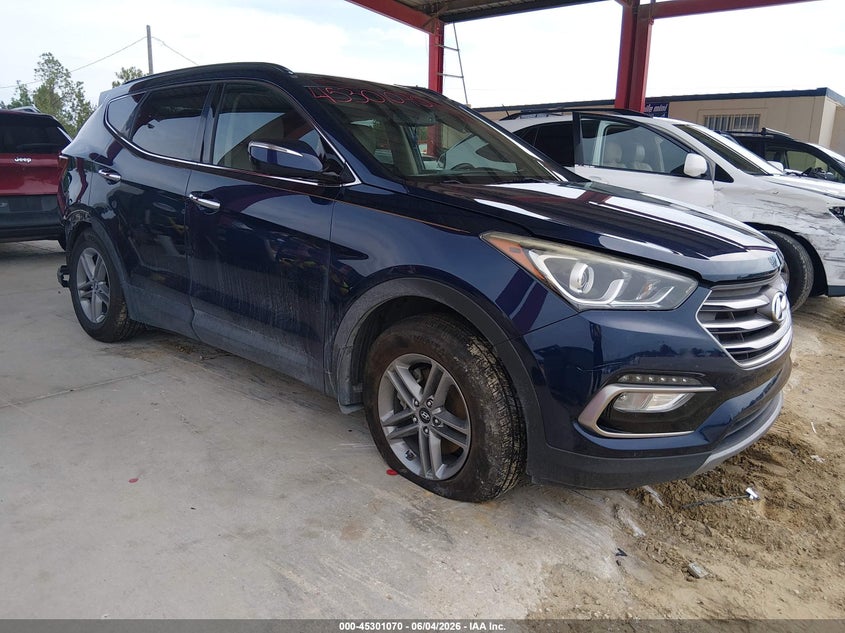 2017 Hyundai Santa fe VIN 5XYZU3LB3HG412882 IAAI salvage auction — LEFT REAR, Salvage Title, sold $2,050 on 2026-07-14 (photo 1)