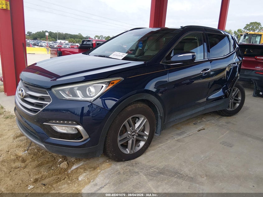 2017 Hyundai Santa fe VIN 5XYZU3LB3HG412882 IAAI salvage auction — LEFT REAR, Salvage Title, sold $2,050 on 2026-07-14 (photo 2)