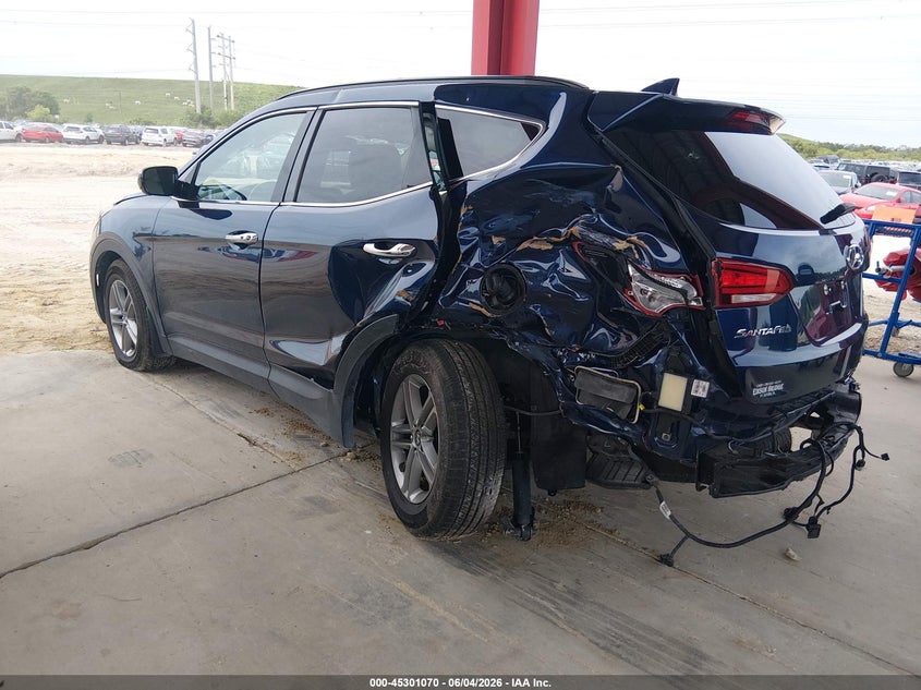 2017 Hyundai Santa fe VIN 5XYZU3LB3HG412882 IAAI salvage auction — LEFT REAR, Salvage Title, sold $2,050 on 2026-07-14 (photo 3)