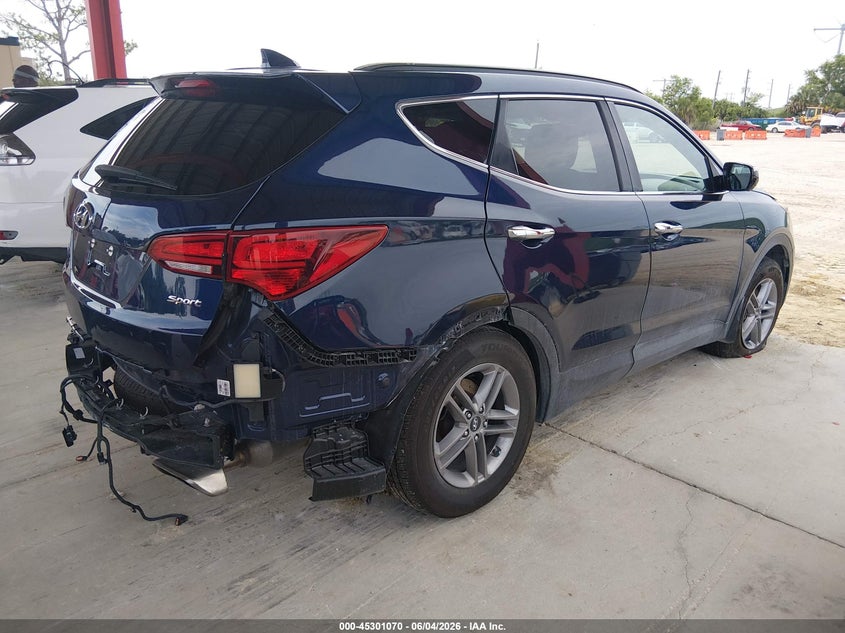 2017 Hyundai Santa fe VIN 5XYZU3LB3HG412882 IAAI salvage auction — LEFT REAR, Salvage Title, sold $2,050 on 2026-07-14 (photo 4)