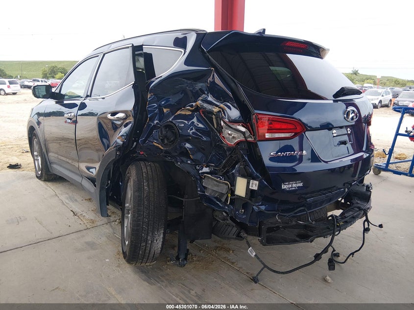 2017 Hyundai Santa fe VIN 5XYZU3LB3HG412882 IAAI salvage auction — LEFT REAR, Salvage Title, sold $2,050 on 2026-07-14 (photo 6)