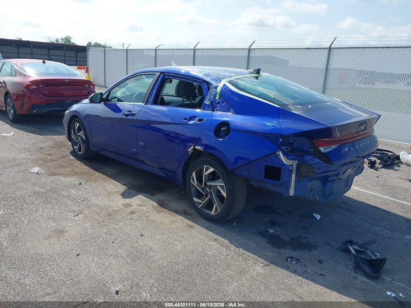 2024 Hyundai Elantra VIN KMHLP4DG6RU646782 IAAI salvage auction — REAR END, Salvage (Indiana), sold $6,600 on 2026-07-15 (photo 3)