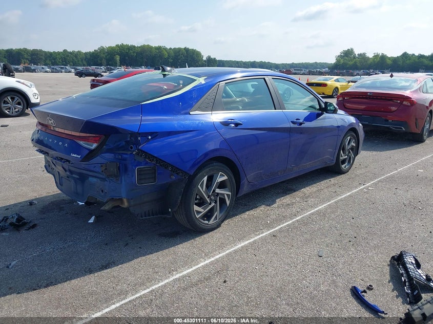 2024 Hyundai Elantra VIN KMHLP4DG6RU646782 IAAI salvage auction — REAR END, Salvage (Indiana), sold $6,600 on 2026-07-15 (photo 4)