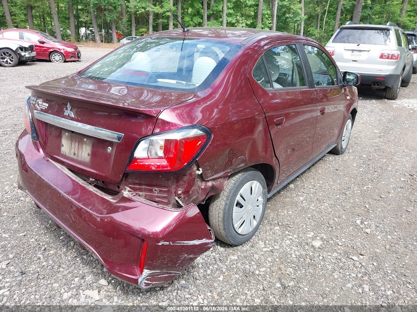 2021 Mitsubishi Mirage VIN ML32FUFJ6MHF02815 IAAI salvage auction — REAR END, Salvage (Virginia), sold $2,450 on 2026-07-28 (photo 4)