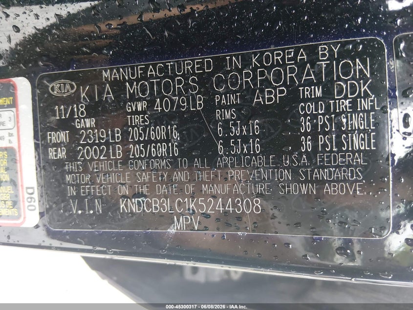 2019 Kia Niro VIN KNDCB3LC1K5244308 IAAI salvage auction — FRONT END, Salvage (Arkansas), sold $1,900 on 2026-07-22 (photo 9)