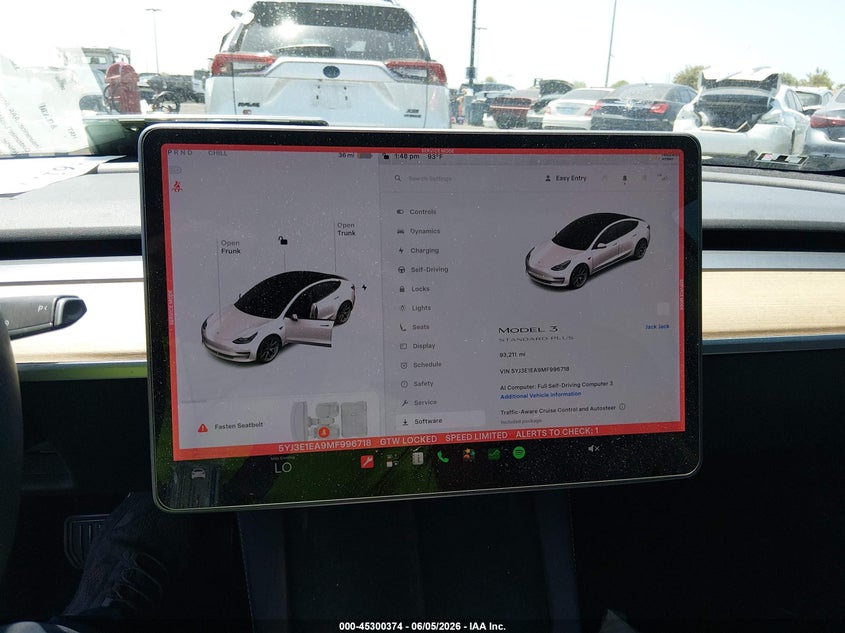 2021 Tesla Model 3 VIN 5YJ3E1EA9MF996718 IAAI salvage auction — RIGHT SIDE, Salvage Title, sold $1,050 on 2026-07-24 (photo 7)